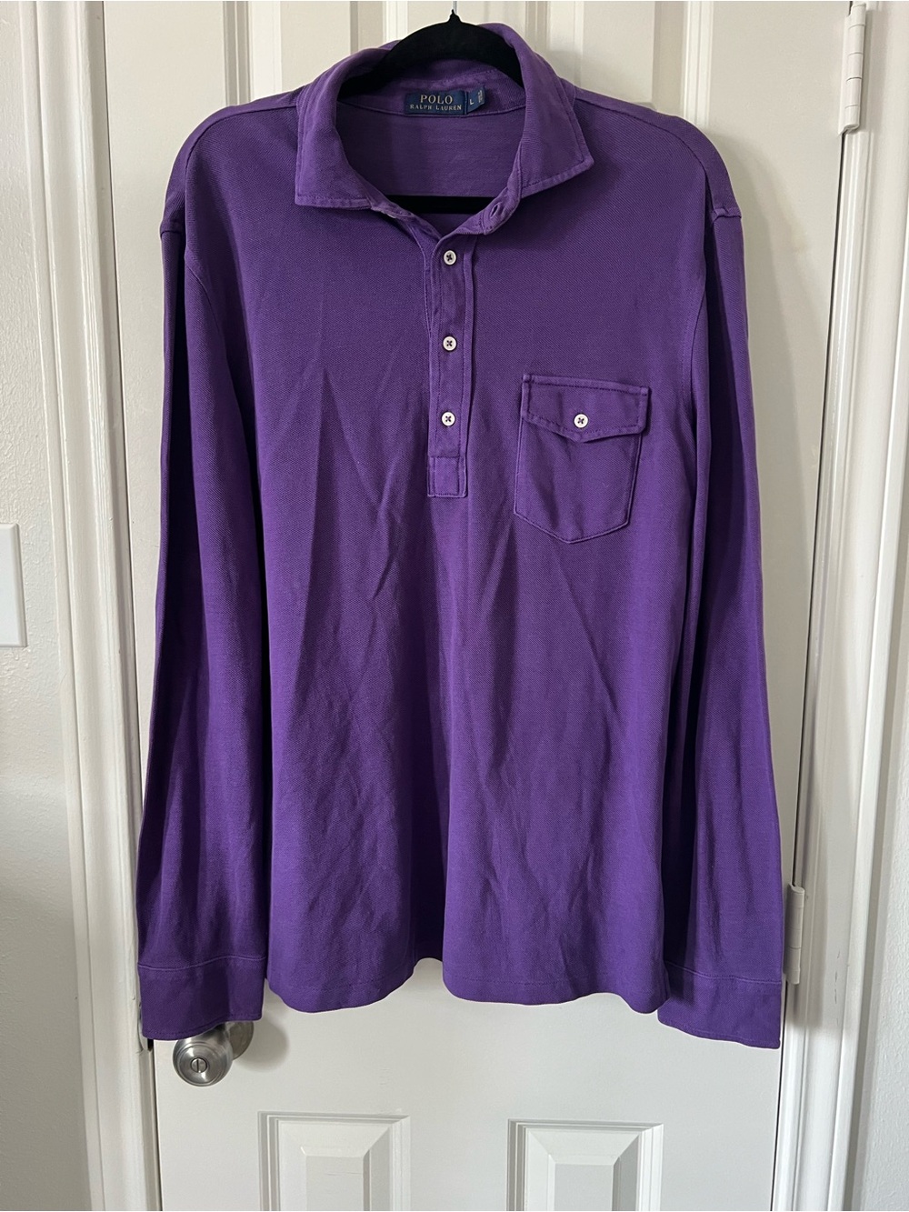 Polo by Ralph Lauren Purple Long-Sleeve Rugby Polo